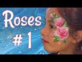 Face painting roses part 1 easy and fast classic onestroke rose tutorial