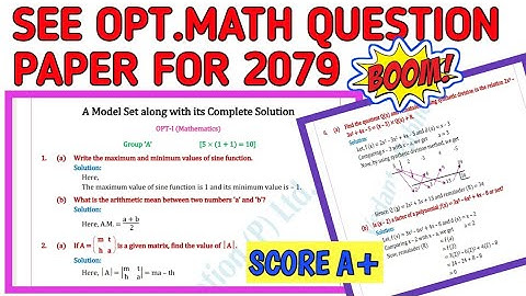 Class 10 Opt Math question Paper with solutions for SEE 2079 🔥