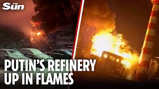 Massive Fire Erupts As Ukraine Destroys Russias Tuapse Oil Refinery