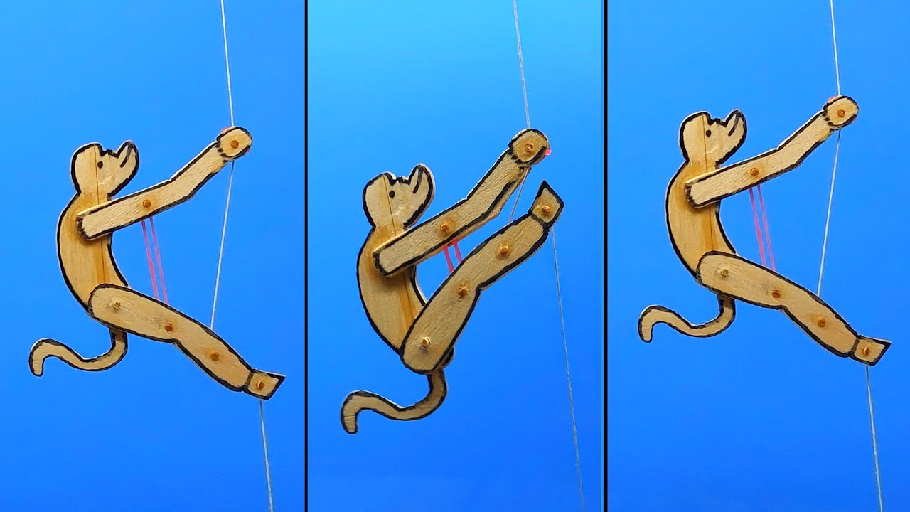 The monkey climbs making wooden Toys YouTube