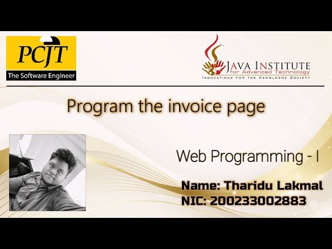 Program the invoice page (Task 34)