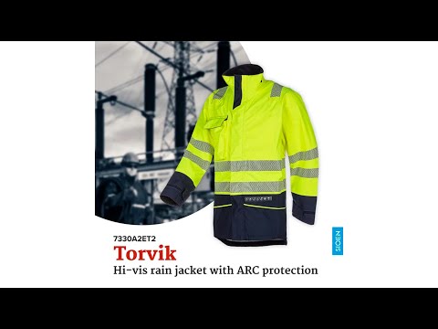 Sioen 'Torvik' : Hi-vis rain jacket with ARC protection