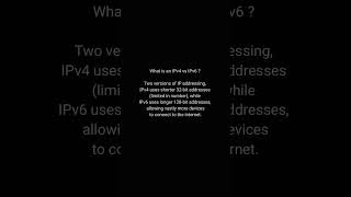 What is IPv4 vs IPv6 ? #aisecurity