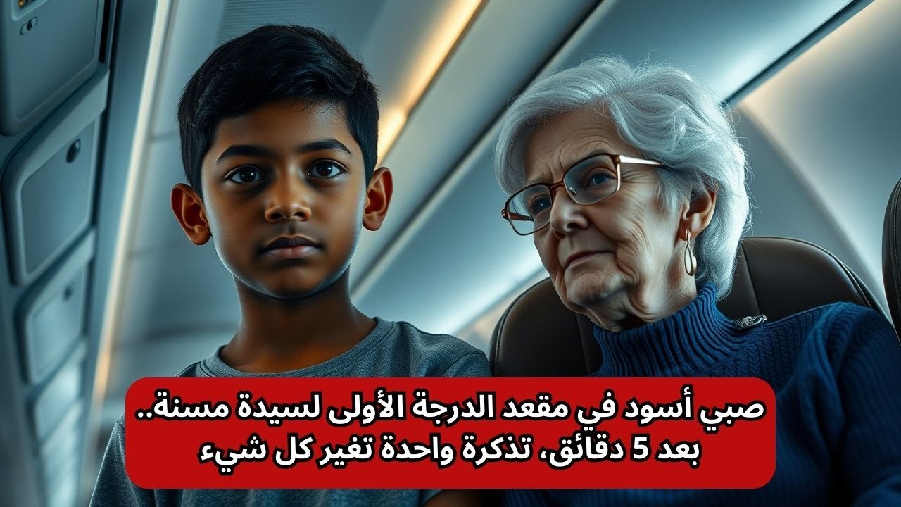 صبي أسود في مقعد الدرجة الأولى لسيدة مسنة.. بعد 5 دقائق، تذكرة واحدة تغير كل شيء