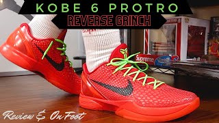 WATCH BEFORE YOU BUY! Better holiday release? Nike Kobe 6 Protro ' Reverse Grinch' Review & On Foot