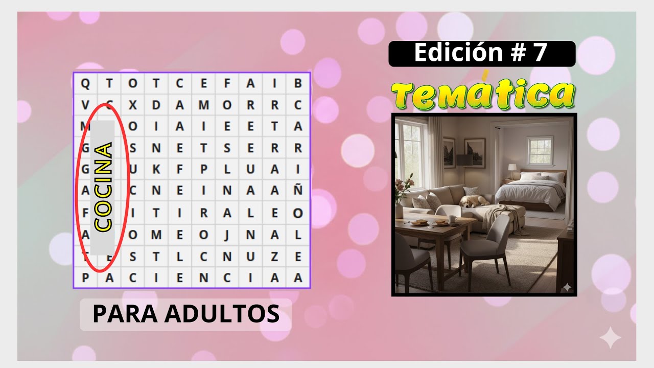 Sopa de Letras del Hogar | Agilidad Mental para Adultos.