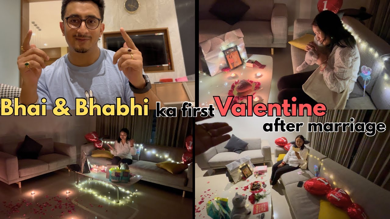 Bhai ne Bhabhi ko first Valentine pr dia Special Surprise 🥹🥳 Proposal on the special day 🤩🤪