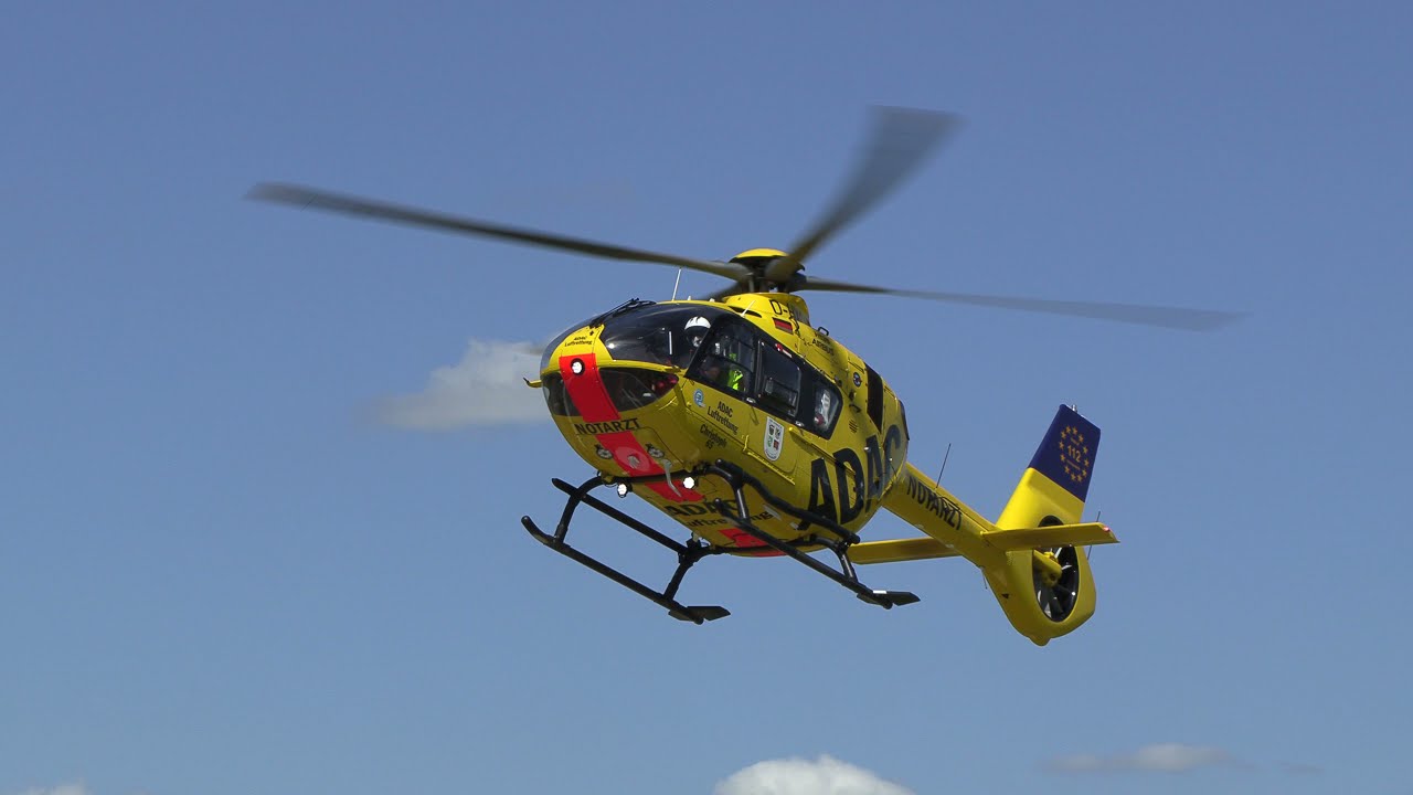 ADAC Luftrettung | Landung Christoph 65 | Airbus H135 | D-HXCA | Flugplatz Dinkelsbühl Sinbronn