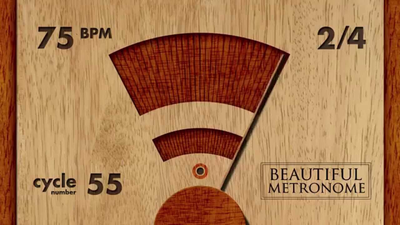 75 BPM 2/4 Wood Metronome HD