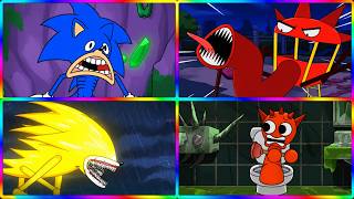 Tiles Hop Exe I Sonic Exe vs Slide Eater vs Sonic Monster vs Sprunki Exe