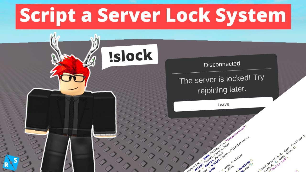 Roblox Scripting Tutorial How To Script A Server Lock System Youtube - roblox lock on someone script