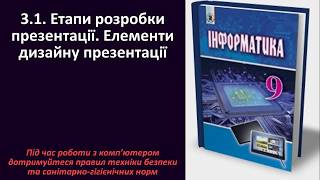 3.1. Етапи розробки презентації. Елементи дизайну презентації | 9 клас | Ривкінд 3.1. Етапи розробки презентації. Елементи дизайну презентації | 9 клас | Ривкінд