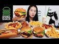 SHAKE SHACK FEAST! Shack Burger Double Cheeseburger, Shack Stack, Fries & Milkshake - Mukbang w Asmr