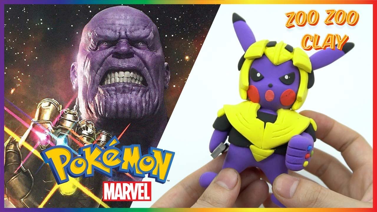 thanos pikachu| pokemon if super hero| zoo zoo clay 