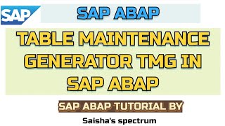 SAP ABAP - Table maintenance generator in SAP ABAP #sap #ytvideo #sapabap