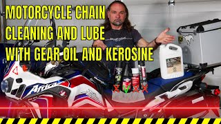 HOW TO CLEAN AND LUBE MOTORCYCLE CHAIN WITH GEAR OIL
