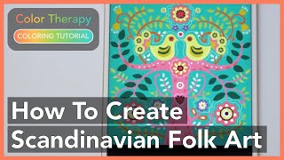 Coloring Tutorial: How to Create Scandinavian Folk Art with Color Therapy App screenshot 4