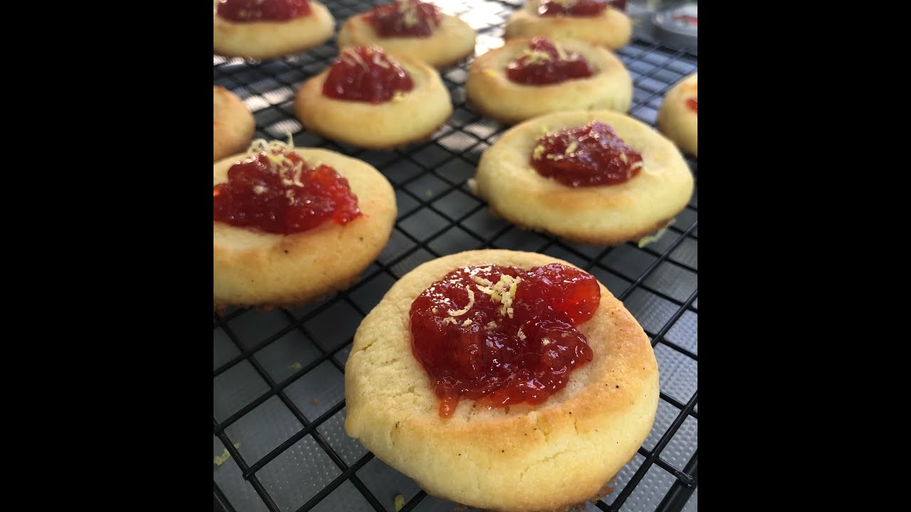 Cheesecake jam thumbprint cookies - Gluten free and vegan (or not, its up to you!)