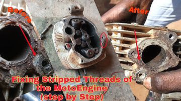 Fix | Repair stripped threads | Cylinder head | Using Taps & Dies | homemade Helicoil