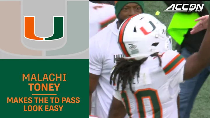Miami Star WR Malachi Toney Makes The TD Pass Look Easy