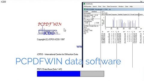 PCPDFWIN software  for xrd matching of JCPDS ICDD data