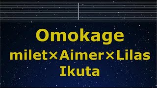 Karaoke♬ Omokage - milet×Aimer×Lilas Ikuta【No Guide Melody】 Instrumental, Lyric Romanized