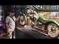 Random Motorcycle In the Street and inside Casino And Casa Harley Davidson Las Vegas Nevada