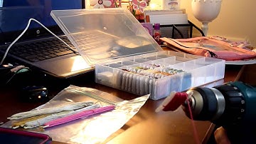 Cross Stitch:  Winding floss on a bobbin with a drill