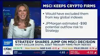 CNBC confirms MSCI will not exclude Bitcoin treasury companies from its indexes