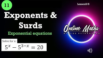 Exponents and Surds Grade11: L5 Exponential Equations  (Difficult)
