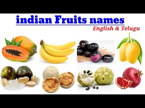 Indian Fruits names English to Telugu fruits names
