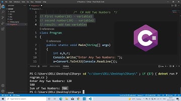 C# - Add Two number | Learn Coding