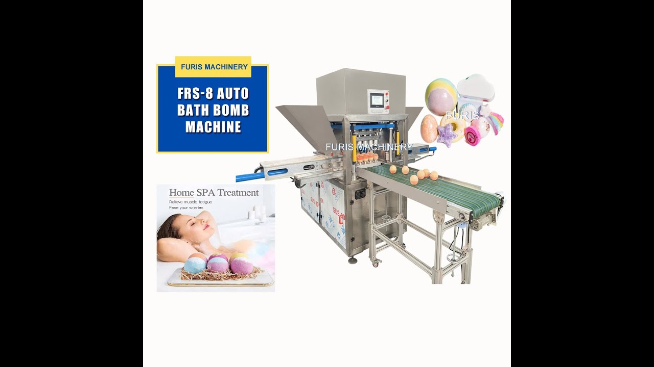 frs-8 bath ball bomb hydrualic press machine with 2 feeder with auto put toy device