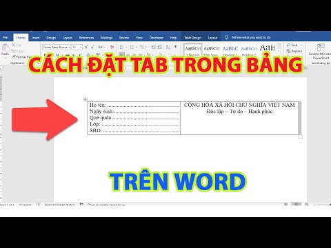 #1 Cách đặt tab trong bảng word Mới Nhất