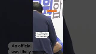 South Korean Olympic medalist collapses at press conference