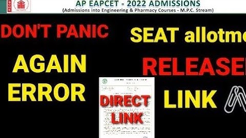ap eamcet 2022 seat allotment released|#apeamcet2022 #apeamcet2022_seat_allotment