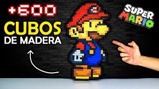 MARIO BROSS GIGANTE de CUBOS DE MADERA | DIY Manualidades Con Madera