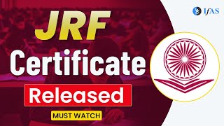 Jrf Ceritificate Released!!