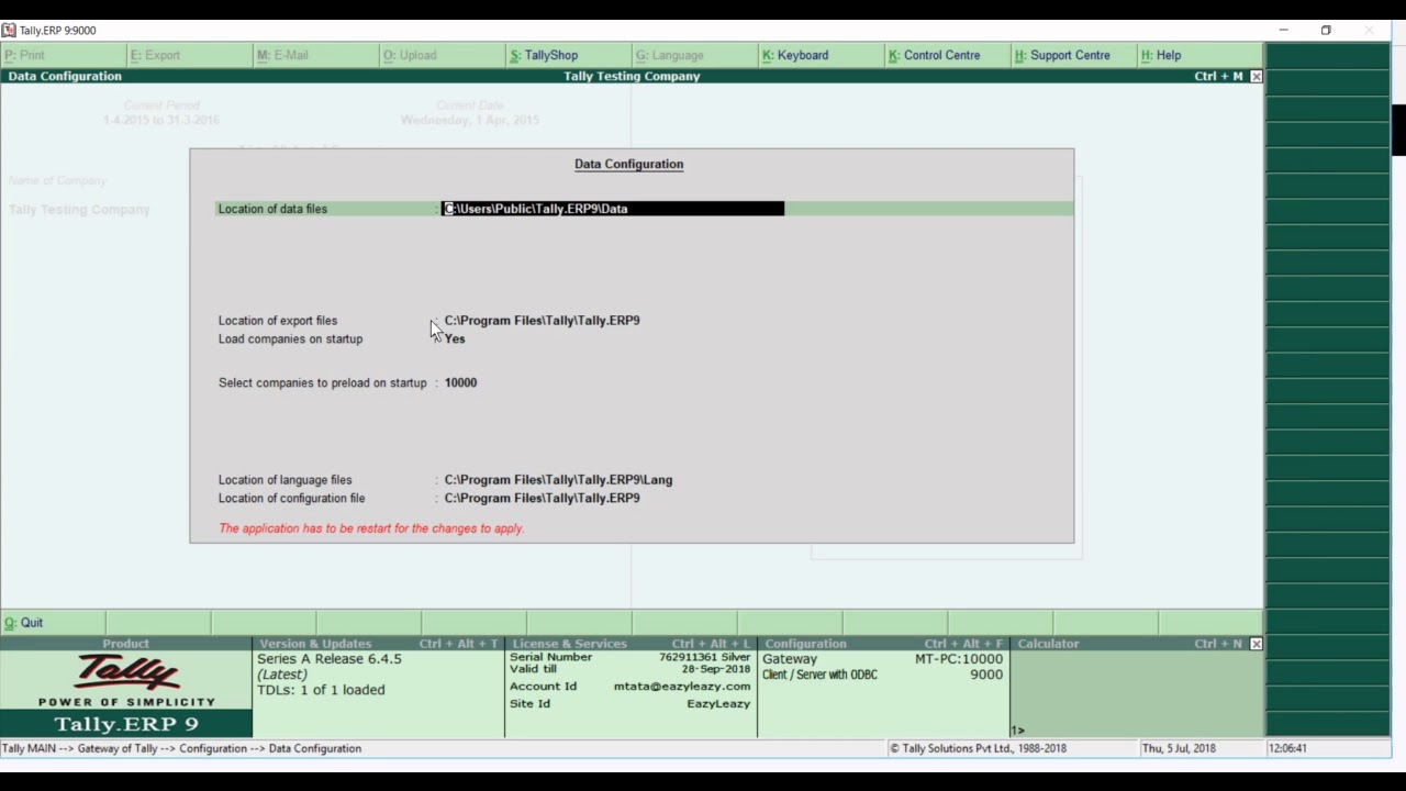 Location of export files
