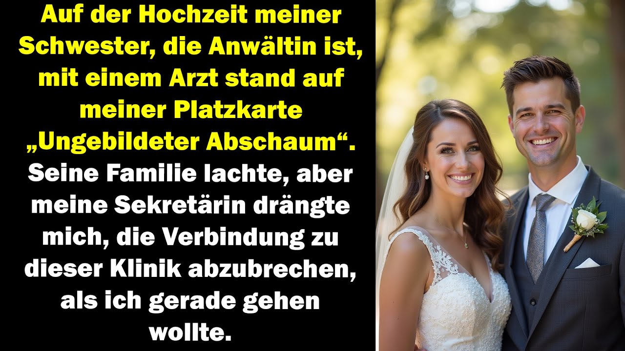 Bei der Hochzeit meiner Schwester nannte man mich „Ungebildeter Abschaum“. Seine Familie lachte.