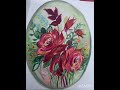 shorts red watercolour roses in oval frame #shorts #art #painting #aesthetic  #trending #craft #DIY