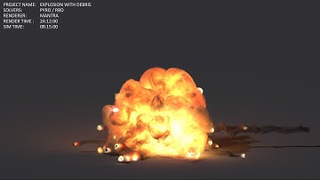 Explosion w Debris MID QUALITY - Houdini + Mantra