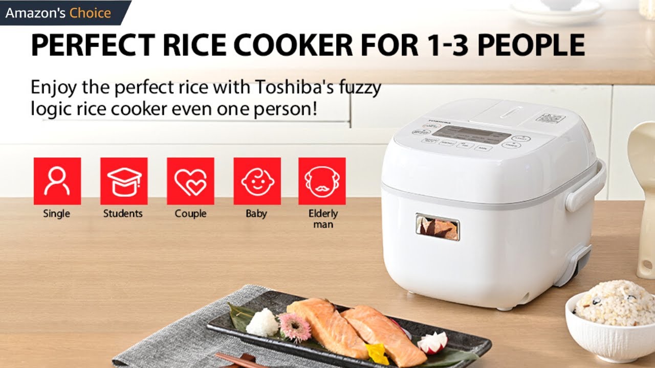 Toshiba Digital Programmable Rice Cooker, Steamer & Warmer, 3 Cups Uncooked  Rice with Fuzzy Logic and One-Touch Cooking, 24 Hour Delay Timer and Auto  Keep Warm Feature, White