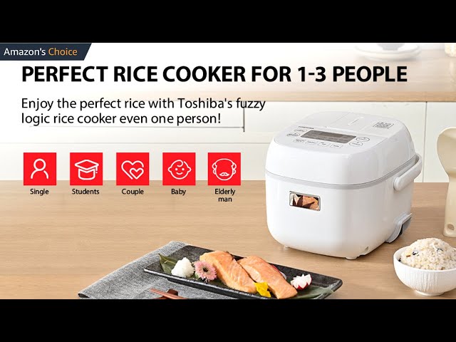 Toshiba Digital Programmable Rice Cooker, Steamer & Warmer, 3 Cups Uncooked  Rice with Fuzzy Logic and