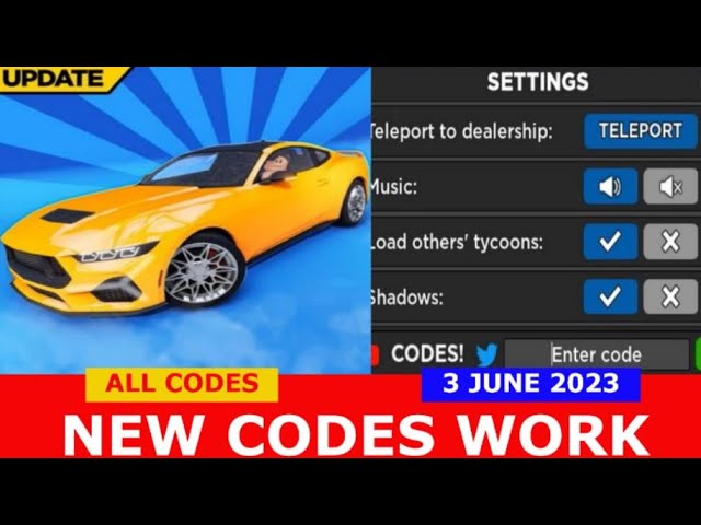 Roblox: All Car Dealership Tycoon codes and how to use them (Updated  January 2023) - The Click