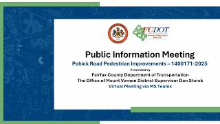 Pohick Road Pedestrian Improvements Public Information Meeting – May 26, 2026