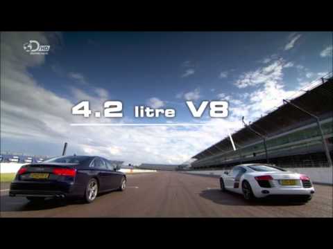 2013 Audi S8 VS Audi R8 V8 1/4 mile