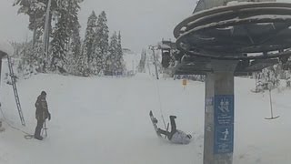 Very funny T Bar & Button Lift FAIL!!!