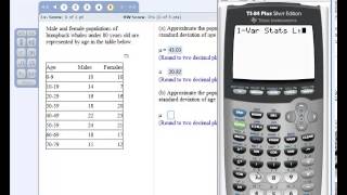 Grouped Data Stats via TI84 and StatCrunch