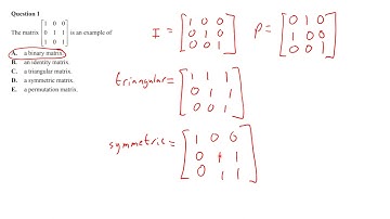 2020 Exam 1 Q1 Matrices